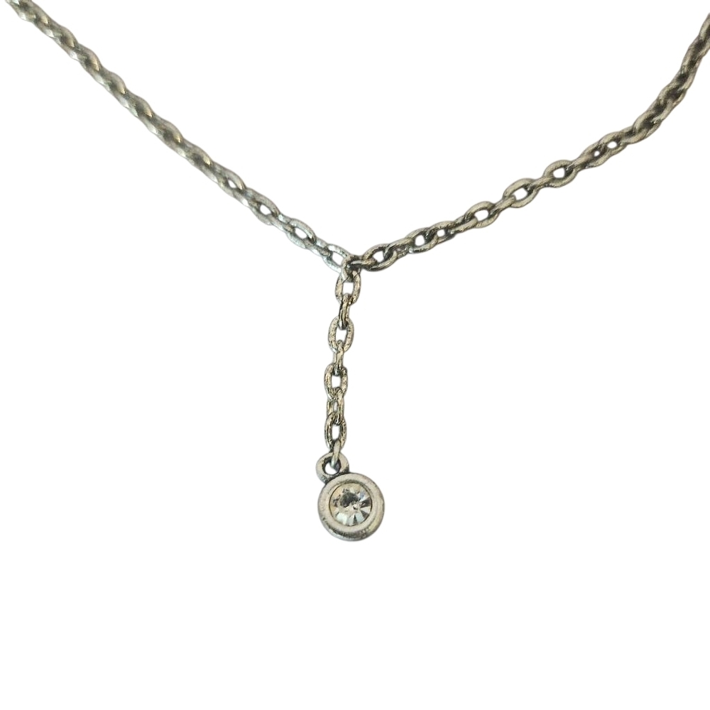 Vintage 90s Anne Kleine Elegant Silver Y Pendant Necklace